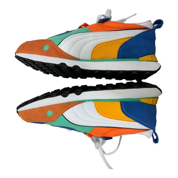 PUMA Men's Rider FV Future Vintage Shoes 387672 01 Size 11.5 New Green Orange - Picture 4 of 7